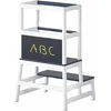 Image de Spielwerk® Tour d'Observation Montessori Anthracite Enfant Dès 18 Mois - Chaise Haute Bébé Jouet Bebe 1 an - Cuisine Enfant - Bois de Pin Véritable Sécurisé avec Tableau Noir