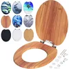 Image de CASARIA® Siège de WC Bois système d'abaissement automatique MDF abattant standard salle de bain lunette couvercle toilette