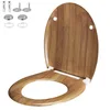 Image de Abattant WC universel thermodurcissable frein siège de toilette salle de bain mécanisme d'abaissement automatique bambou