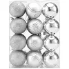 Image de CASARIA® Set de 24 Boules de Noël en Plastique Robuste Décoration pour Sapin argenté Ø 6cm Décoration de Noël intérieur