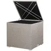 Image de Casaria® Coffre de rangement en polyrotin 318 L beige avec couvercle 75x75x70cm Résistant aux intempéries Balcon