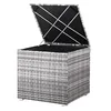 Image de Casaria Coffre de rangement 318 L avec couvercle 75x75x70cm idéal coussin polyrotin Résistant intempéries Revêtement imperméable Intérieur Balcon Gris