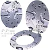 Image de CASARIA® Siège de WC Gouttes système d'abaissement automatique MDF abattant standard salle de bain lunette couvercle toilette
