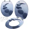 Image de CASARIA® Siège de WC Pierres système d'abaissement automatique MDF abattant standard salle de bain lunette couvercle toilette