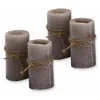 Image de Loberon Braga Lot de 4 Bougies - Travail Artisanal minutieux - Bougies Longue durée, Taupe