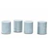 Image de Loberon Virrans Lot de 4 Bougies - Lot de Quatre Bougies en Cire véritable - Paraffinwachs, Bleu-Gris