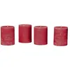 Image de Loberon Virrans Lot de 4 Bougies - Lot de Quatre Bougies en Cire véritable - Paraffinwachs, Rouge