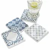 Image de LOBERON Lot de 4 dessous de verres Sliwa, blanc/bleu