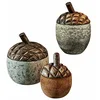 Image de Loberon Lot de 3 Glands Vibius, Marron/Gris