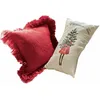Image de Loberon Lot de 2 Housses de Coussins Christmas Time, Blanc/Rouge