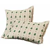 Image de Loberon Lot de 2 Housses de Coussins Emily, Beige/Vert