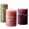 Image de Loberon Salis Lot de 3 Bougies - Différentes Tailles et Couleurs - Charme Rustique, Rose/Vert
