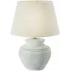Image de LOBERON Cleveland Lampe à poser - Superbe pied en céramique - Abat-jour en lin à tissage grossier, blanc vieilli