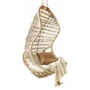 Image de Loberon Fauteuil suspendu Tiphanie, avec 2 coussins rembourrés, style bohème, tressage en filigrane, meubles de jardin, meubles d'extérieur, aluminium, polyrotin, fibre oléfine, marron/beige