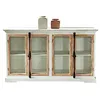 Image de Loberon SOEURS Commode style maison de campagne fabriquée à la main avec soin, finition délavée discrète, finition vieillie, commode de rangement, bois de pin, verre, blanc antique
