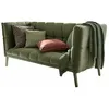 Image de Loberon Canapé Montamy Chesterfield moderne, rembourrage confortable, forme rectiligne, 2 places, en bois de manguier, en velours de coton, vert