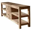 Image de Loberon Buffet Ainvelle, fabriqué à la main, aspect maison de campagne rustique, deux tiroirs spacieux, rangement, commode, bois de pin, fer, marron