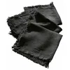 Image de LOBERON Lot de 4 serviettes de table Pibrac, noir