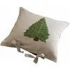 Image de Loberon Housse de Coussin Amuré, Lin/Vert