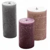 Image de Loberon Pretin Lot de 3 Bougies - Artisanat Traditionnel - Teintées dans la Masse, Rose/Violet/Gris