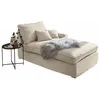 Image de Loberon® Chaise longue Seaford en bois de pin, coton, mousse, env. 90 x 114 x 192 cm, beige