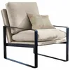 Image de Loberon Fauteuil Ayodele, structure minimaliste, assise généreuse, look scandinave, beauté intemporelle, siège, fer, velours polyester, taupe/noir