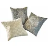 Image de Loberon Madalena Lot de 3 Housses de Coussins - avec imprimé et Broderie Haut de Gamme - Association de Trois matières, Beige/Bleu
