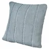 Image de Loberon Lémeré Housse de Coussin - Coton Naturel - Joli Motif côtelé, Bleu-Gris
