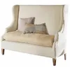 Image de Loberon Canapé Ombra, style classique avec oreilles, mélange de matériaux nobles, fauteuil à oreilles, siège, lin, polyester, bois de manguier, crème/beige