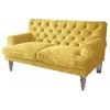 Image de Loberon Sofa Carme - Chesterfield Matelassé Toucher Velours Doux Jaune Housses de Siège Amovibles - Velours Polyester Jaune