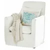 Image de Loberon Fauteuil Grafton avec coussins d'assise et de dossier - Housses de coussin et housse lavables - Design intemporel - En fer - Bois de pin - Blanc