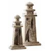 Image de Loberon Lot de 2 phares décoratifs Bourgneuf, Marron/Noir