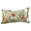 Image de Loberon Floriania Housse de Coussin - Très Belles Broderies - Coton et Franges en Jute, Multicolore