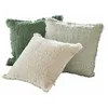Image de Loberon Lot de 3 Housses de Coussins Juliana, crème/Gris/Vert