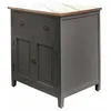Image de Loberon Vauthiermont Armoire moderne bicolore grand tiroir style maison de campagne avec poignées décoratives en forme de coquillages et bois de manguier en laiton Gris/marron