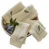 Image de LOBERON Lot de 4 serviettes de table Taralga, crème/bleu