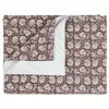 Image de Loberon Soleique Plaid - Élégant modèle à Fleurs - avec Une Grande Part de Coton, Bordeaux/Blanc