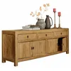 Image de Loberon Buffet Willowcrest au charme rustique - Surface naturelle - Fabriqué à la main - Commode - En bois d'orme - Marron