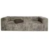 Image de Loberon Roucemont - Canapé aspect fourrure tendance en texture large velours - Rembourré doux et stable - Imitation fourrure véritable - Polyester - Bois de frêne - Gris