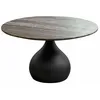 Image de Loberon Table basse Baulonville - Design moderne - Pied harmonieux - Plateau en pierre naturelle unique - Table de salon - Table basse - Travertin - Fer - Gris/Noir