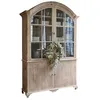 Image de Loberon Armoire Périmonde, charme maison de campagne, élégance rustique, détails travaillés, vitrine, vitrine, bois de manguier, verre, gris antique