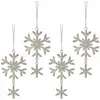 Image de Loberon Kiresta Lot de 4 décorations de Noël - avec des éléments en Verre - en Forme de Flocon de Neige, argenté/Transparent