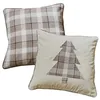 Image de Loberon Lot de 2 Housses de Coussins Ersac, Marron/crème