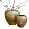 Image de Loberon Cezelle Lot de 2 vases - en Fonte d’Aluminium - Surface texturée Unique, Champagne