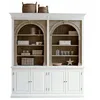 Image de Loberon Armoire Brenneville Éléments Arc Élégant Design Bicolore Charme Vintage Rangement Meuble de Salon Bois de Sapin Blanc/Marron