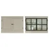 Image de Loberon Orlévine Lot de 2 armoires suspendues style maison de campagne industrielle Espace de rangement supplémentaire Design intemporel Meuble de cuisine Bois de manguier Verre Fer Gris