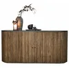 Image de Loberon Buffet Sylmarié - Forme ronde moderne - Offre un grand espace de rangement - Commode - En bois de sapin et pierre bleue - Marron/noir
