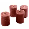 Image de Loberon Virrans Lot de 4 Bougies - Lot de Quatre Bougies en Cire véritable - Paraffinwachs, Rouge Rouille