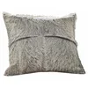 Image de Loberon Nymarion Housse de Coussin - Cuir véritable - Envers Doux, Gris