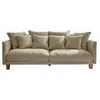 Image de Loberon Canapé Brissonneau, design moderne, avec coussin décoratif, housse robuste, toucher doux, élégance, canapé, siège, bois d'hévéa, bois de pin, polyester, gris clair